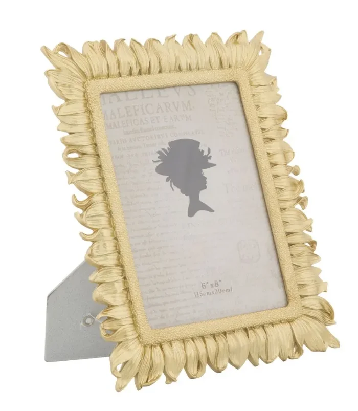 Cornice Glam Petalo 23×1,7×28 cm in Resina Oro