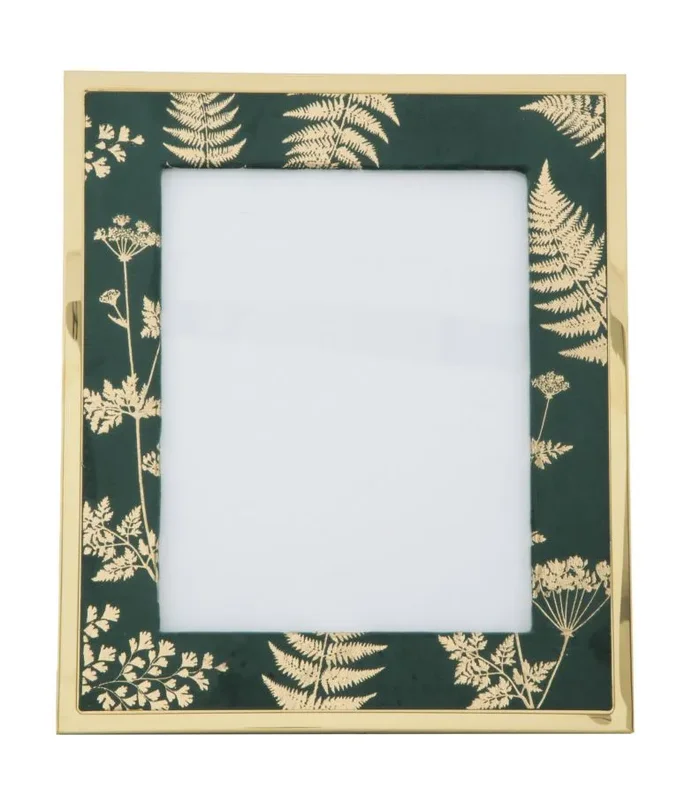 Cornice Glam Verde 28×1,5×33,5 cm in Ferro MDF e Vetro Verde e Oro - immagine 2
