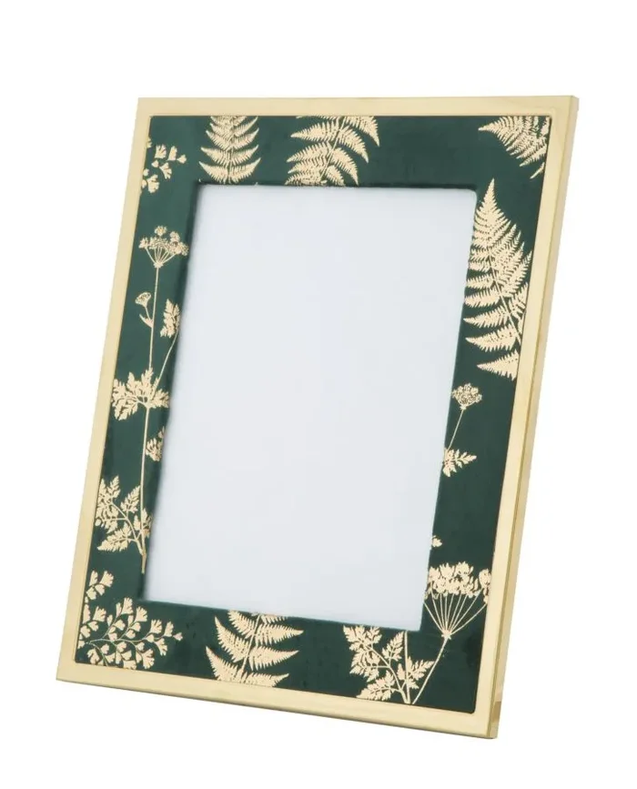 Cornice Glam Verde 28×1,5×33,5 cm in Ferro MDF e Vetro Verde e Oro - immagine 3