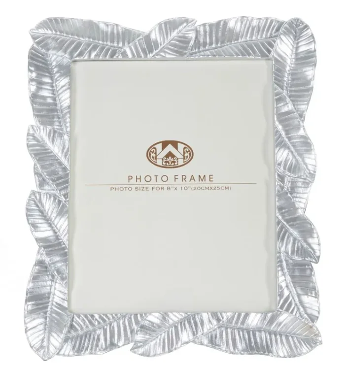 Cornice Lefy 27,5×2,5×32,5 cm in Poliresina e Vetro Argento - immagine 2