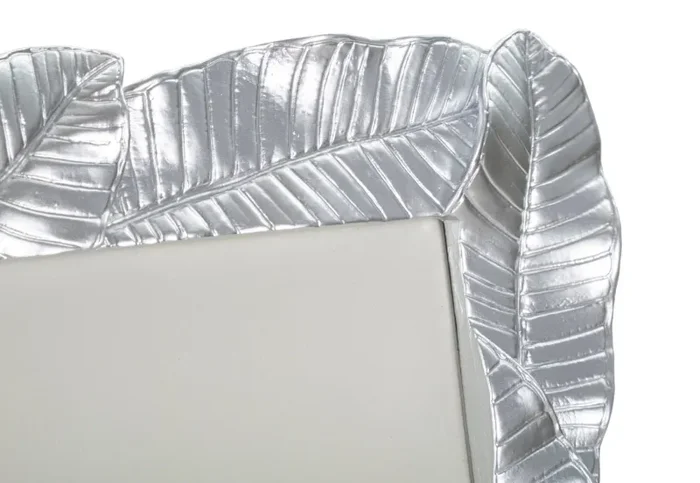Cornice Lefy 27,5×2,5×32,5 cm in Poliresina e Vetro Argento - immagine 3