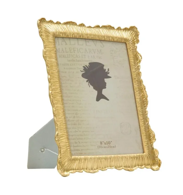 Cornice Linear Glam 27×1,8×32,3 cm in Poliresina e Vetro Oro