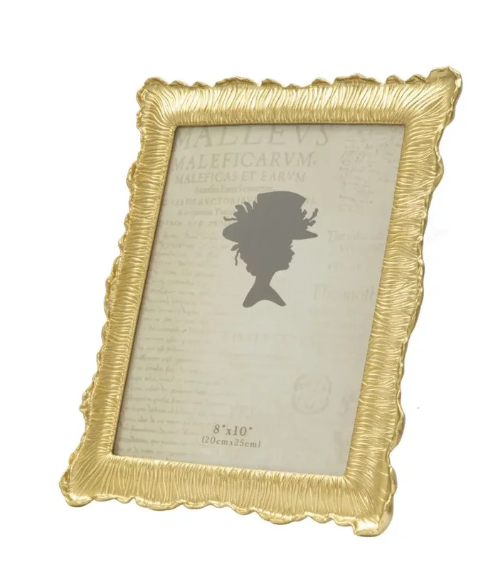 Cornice Linear Glam 27×1,8×32,3 cm in Poliresina e Vetro Oro - immagine 3