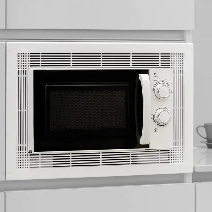 Cornice per Incasso di Forno a Microonde in Mobile da Cucina 60 cm in Plastica Emuca Nichel satinato - immagine 3