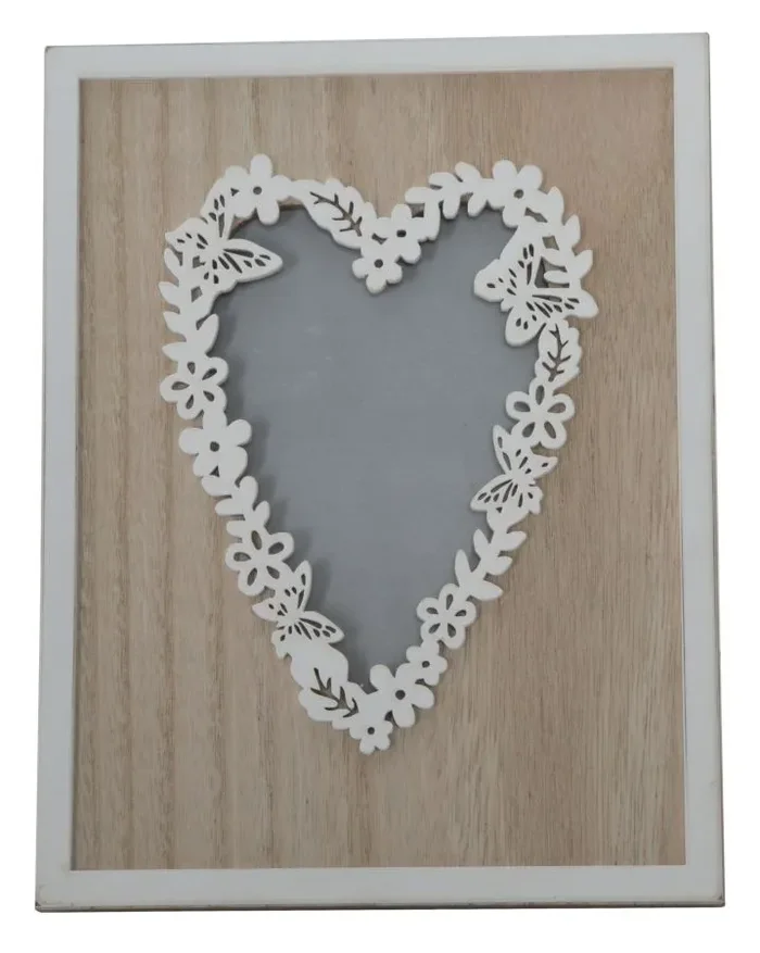 Cornice Rettangolare Live Laugh Love 17,5×1,9×22,8 cm MDF Marrone e Bianco