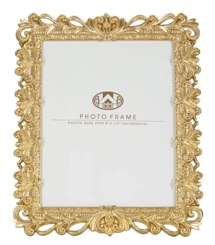 Cornice Rich 26,8x2x32,5 cm in Poliresina e Vetro Oro - immagine 2