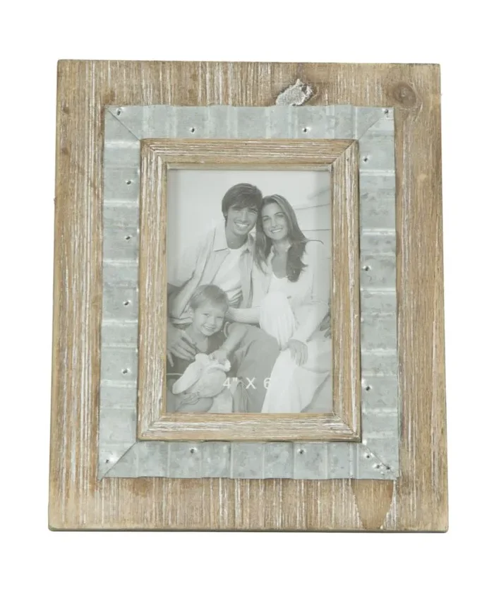 Cornice Wody 21,5x3x26,5 cm in Ferro e MDF Naturale e Argento - immagine 3