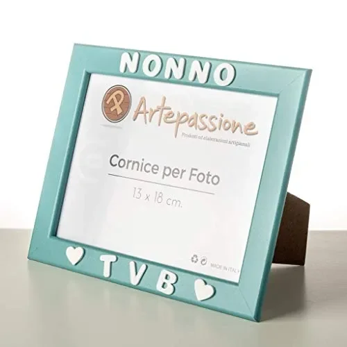 Cornici Celeste per foto in legno con la scritta Nonno TVB e decorata con… - immagine 2