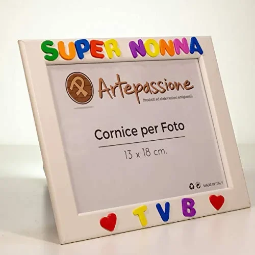 Cornici per foto in legno con la scritta Super Nonna TVB e decorata con… Online ora - immagine 2