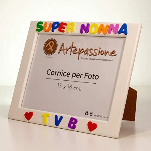 Cornici per foto in legno con la scritta Super Nonna TVB e decorata con… Online ora - immagine 3
