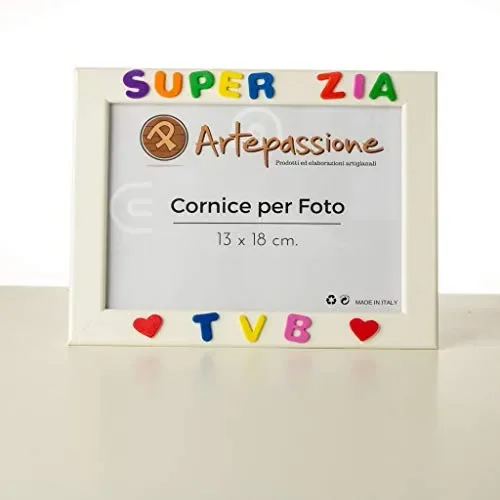 Cornici per foto in legno con la scritta Super Zia TVB e decorata con… - immagine 2