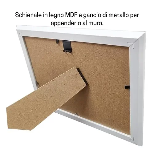 Cornici per foto in legno con la scritta TVB e decorata con cuoricini, da appoggiare o appendere, misura 13×18 cm Bianca. Ideale per regalo e ricordo. Moda - immagine 2