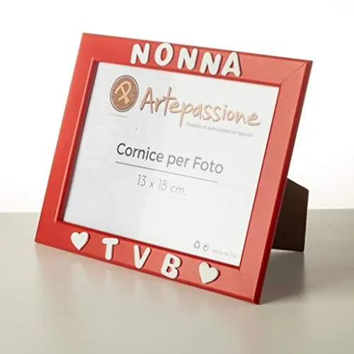 Cornici Rossa per foto in legno con la scritta Nonna TVB e decorata con… - immagine 2