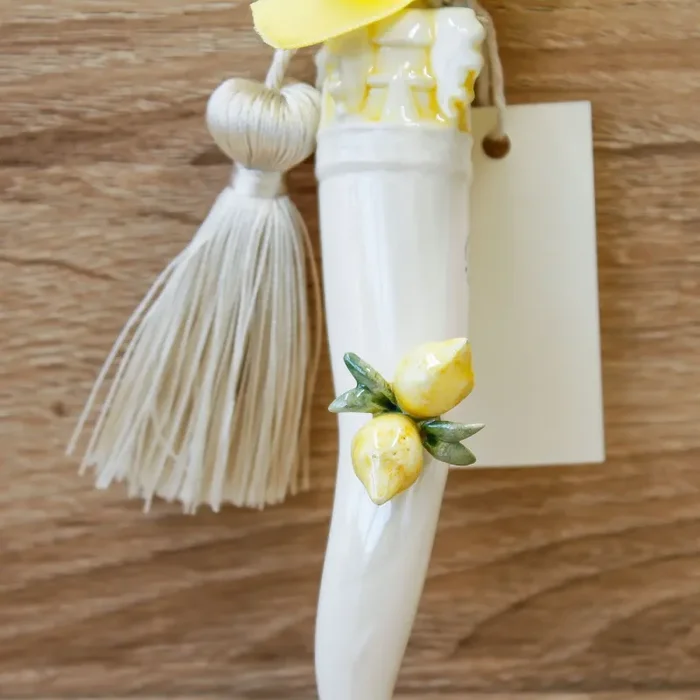 Corno Portafortuna con Limoni Porcellana di Capodimonte - immagine 2