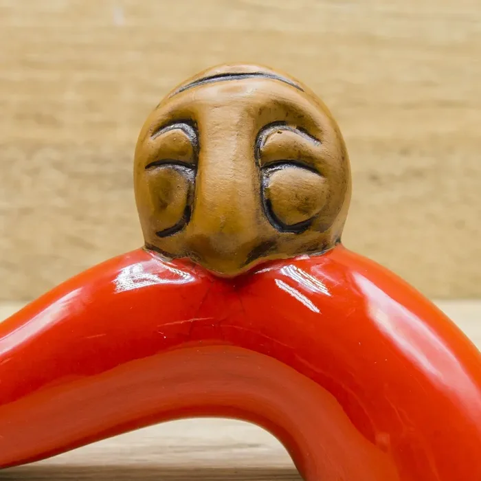 Corno Portafortuna da Scrivania con Pulcinella Macrì - immagine 3