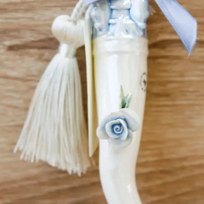 Corno Portafortuna Lavagna Porcellana di Capodimonte - immagine 2