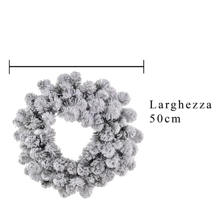 Corona Abetone innevata 80 Tips Ø50 cm - immagine 2
