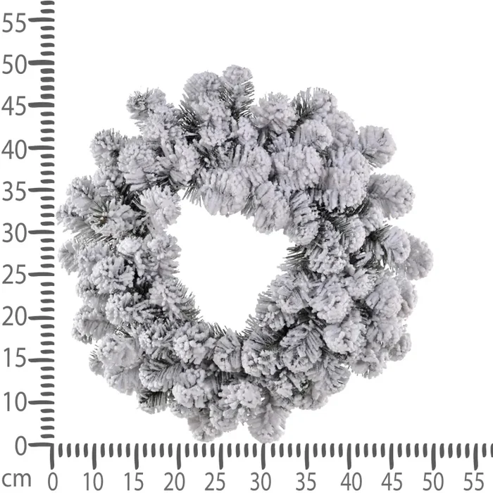 Corona Abetone innevata 80 Tips Ø50 cm - immagine 3