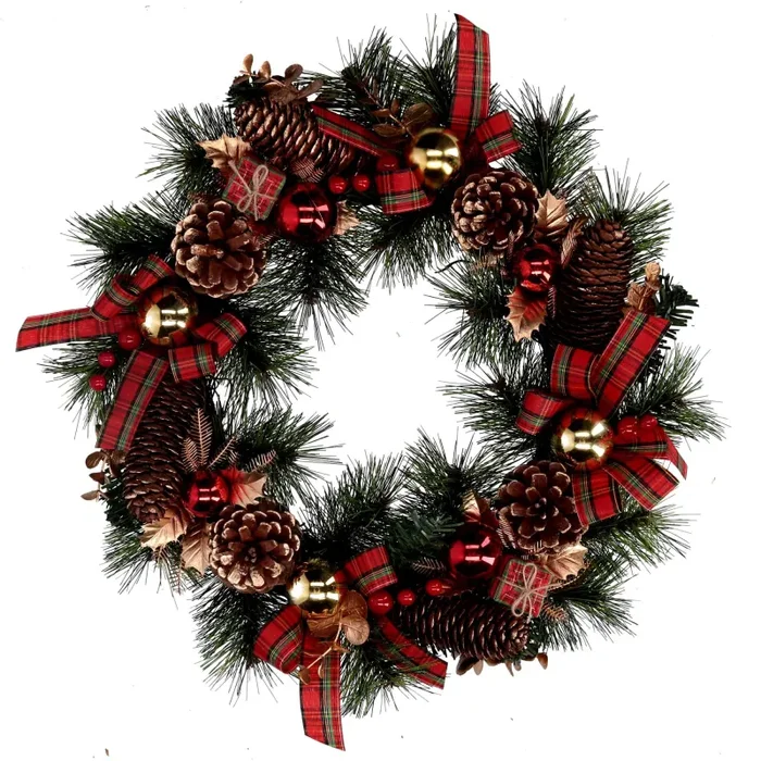 Coroncina rosso scozzese cm Ø45