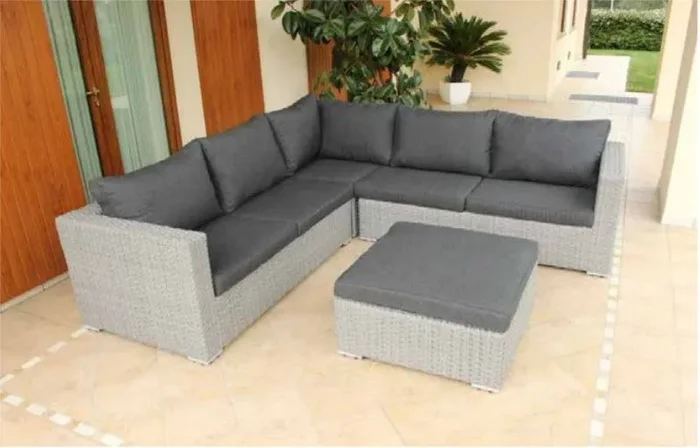 Cosma Outdoor Living Salotto Angolare Tasmania con Cuscini Grigio Vendita calda