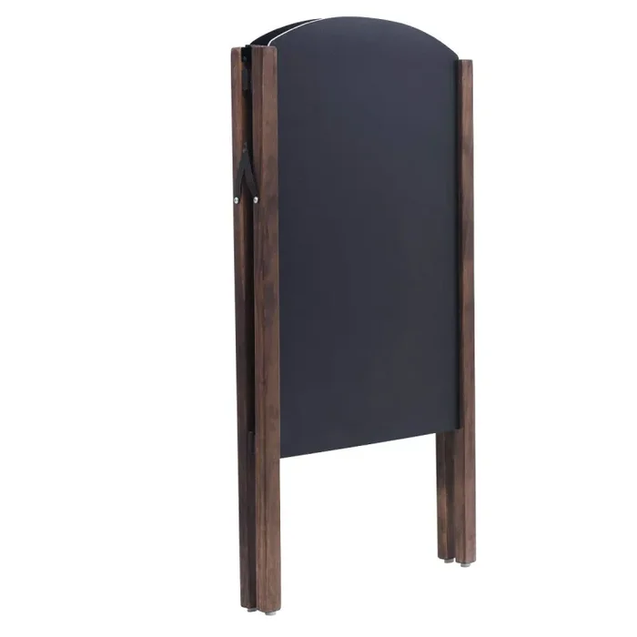 COSTWAY Lavagna Cavalletto Lavagna da Esterno per Ristorante Lavagna Nera da Pavimento con 2 Facce in Legno Pieghevole per Messaggi Pubblicitari del Negozio (Medello 1) - immagine 2