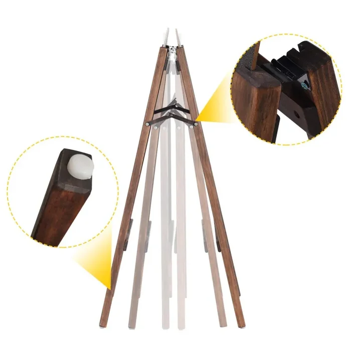 COSTWAY Lavagna Cavalletto Lavagna da Esterno per Ristorante Lavagna Nera da Pavimento con 2 Facce in Legno Pieghevole per Messaggi Pubblicitari del Negozio (Medello 1) - immagine 3