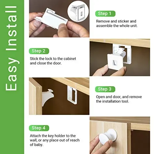 COSYLAND Chiusure di Sicurezza per Bambini Blocca Cassetti (12 Serrature+2… - immagine 2