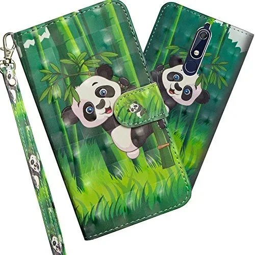 COTDINFOR pour Nokia 5.1 2018 Custodia Cover TPU 3D A] Climbing Bamboo Panda