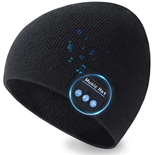 COTOP Idee Regalo Natale Uomo Donna Berretto Musicale Bluetooth Regalo Papa di Natale Cappello Invernali Lavorato Bluetooth 5.0 Berretto Cappello Invernali