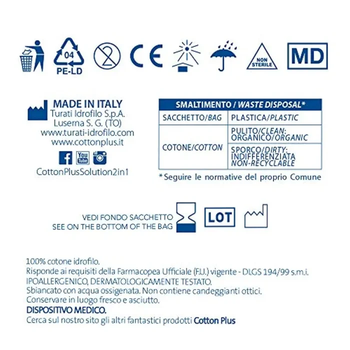 Cotton Plus ZIG ZAG 100 g – LINEA MEDICALE | 100% PURO COTONE IDROFILO CARDATO PER USO MEDICALE | Morbido e assorbente. - immagine 3