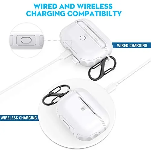 Cover Airpods Pro, Custodia Pro,ORETech Heavy Duty Pro Bianca - immagine 2