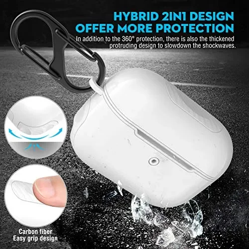 Cover Airpods Pro, Custodia Pro,ORETech Heavy Duty Pro Bianca - immagine 3