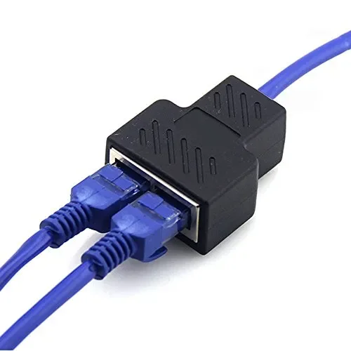 COVVY RJ45 Connettore Femmina Splitter Rete Adattatore 1Pcs, black