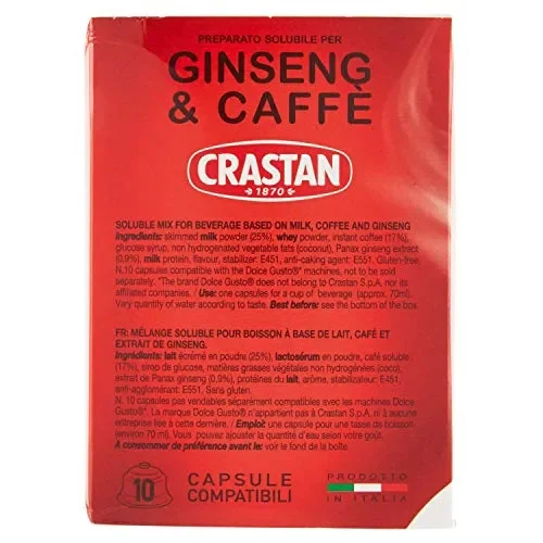 Crastan Capsule Compatibili 10 Unità (Confezione da 10), Ginseng & Caffè - immagine 3