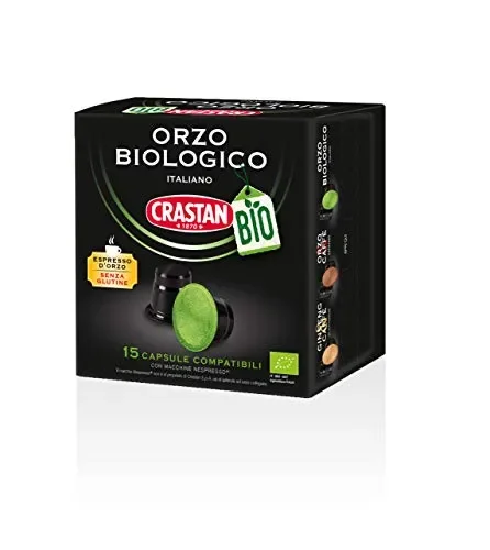 Crastan Capsule Orzo Biologico Compatibili Nespresso – Confezioni da 6 x 15… Vendita calda