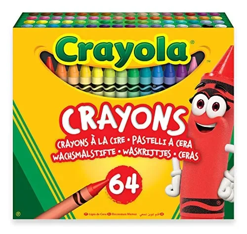 Crayola-64 Pastelli a Cera, per Scuola e Tempo Libero, Multicolore, 52-6448