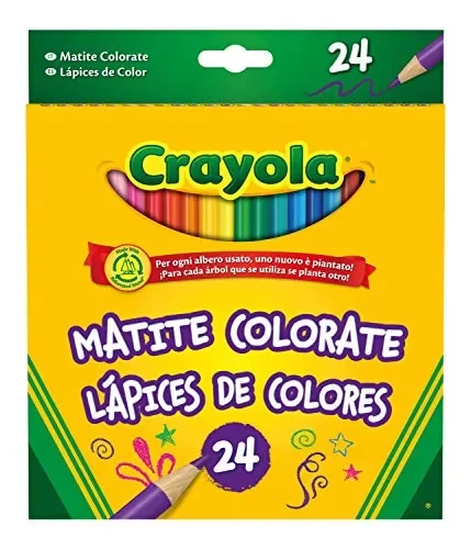 CRAYOLA Matite Colorate, 24 Colori Assortiti, 24 Crayola Coloured Pencils
