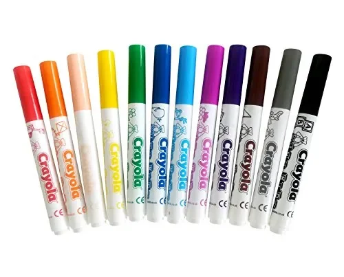 CRAYOLA- Mini Kids Pennarelli, Inchiostro Super 12 Pezzi, Multicolore - immagine 3