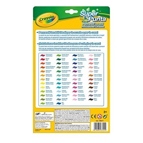 CRAYOLA Pennarelli Lavabili, Punta Media, per Scuola e Tempo Libero, 50 Pezzi - immagine 2