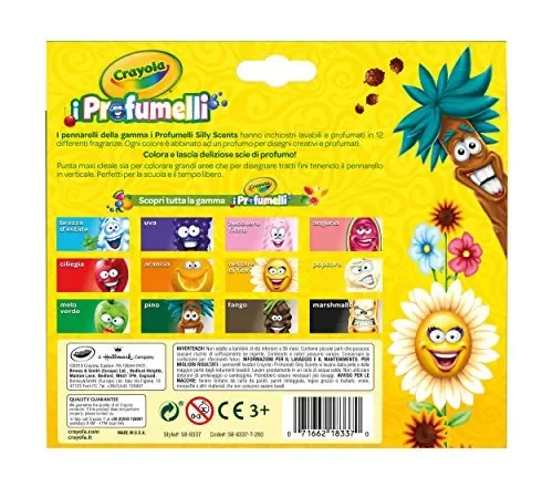 CRAYOLA PROFUMELLI-Pennarelli Lavabili e Profumati per Bambini a 12 Pezzi Vendita calda - immagine 2