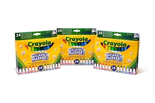 CRAYOLA- Scorta 3 Confezioni di 24 Pennarelli Maxi Punta, inchiostri… Fornitura