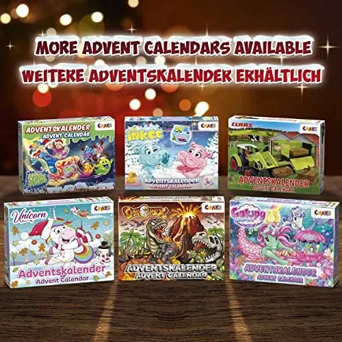 CRAZE Calendario Avvento 2022 bambini, Sorpresa UNICORN, calendario di unicorno di Natale per i bambini, sorprese per bambini, diversi accessori per bambina, 33388 - immagine 3