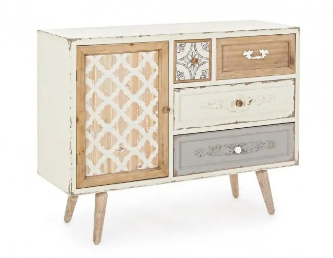 Credenza 1 Anta 4 Cassetti Aurelie in Legno