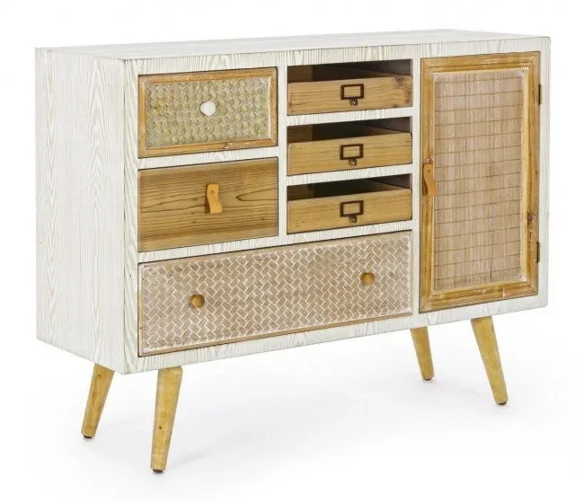 Credenza 1 Anta 6 Cassetti Eloise in Legno
