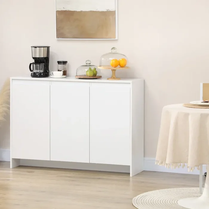 Credenza 12 Ripiani Interni 120x35x85 cm in Truciolato Bianco - immagine 2