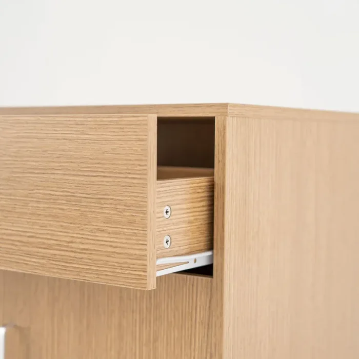 Credenza 2 Ante 1 Cassetto 80×82,5×40 cm in Legno Melaminico Rovere - immagine 2