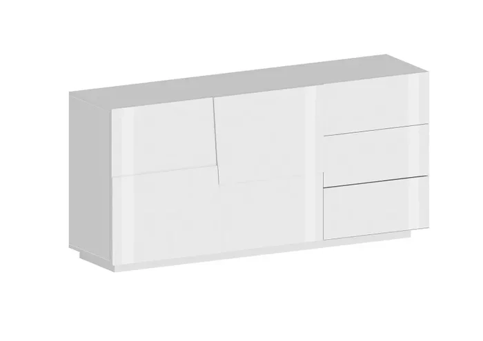 Credenza 2 Ante 180x44x86 cm Pongo 2A 3C Bianco Lucido - immagine 3