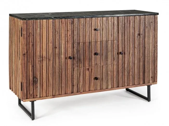 Credenza 2 Ante 3 Cassetti 120x38x85h cm Norfolk