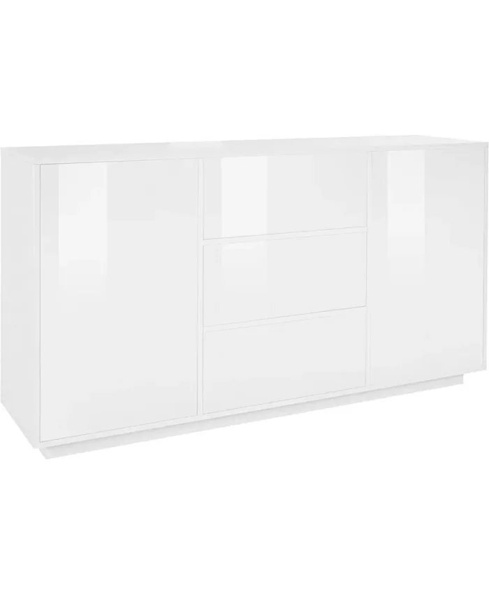 Credenza 2 Ante + 3 Cassetti 160×41,4×86 cm Bloom Bianco Lucido Saldi