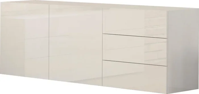 Credenza 2 Ante + 3 Cassetti 170x40x60,5 cm Metis Bianco Lucido Saldi